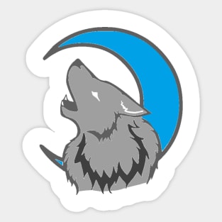 wolf and the moon Sticker